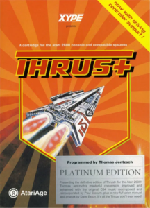 La creación moderna de homebrew de Thomas Jentzsch, Thrust+ Platinum (2003), es uno de los muchos títulos impresionantes lanzados hoy en día que cuentan con un empaque elegante y un sólido soporte de hardware.