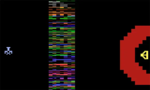 Captura de pantalla del Yars' Revenge de Atari (1981).