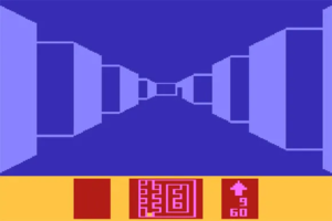 Captura de pantalla del juego Escape from the Mindmaster (1982) mejorado por el SuperCargador de Starpath.